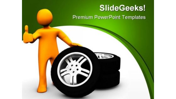 Wheel Garage Industrial PowerPoint Themes And PowerPoint Slides 0711