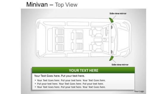 Wheel Green Minivan Top View Slides And Ppt Diagrams Templates