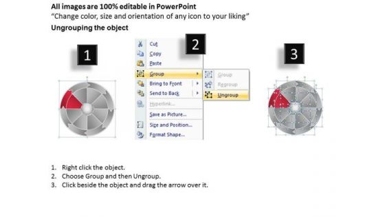 Wheel Rotation Chart Eight Steps Courier Business Plan PowerPoint Slides