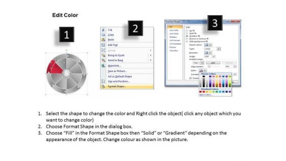 Wheel Rotation Chart Eight Steps Courier Business Plan PowerPoint Slides