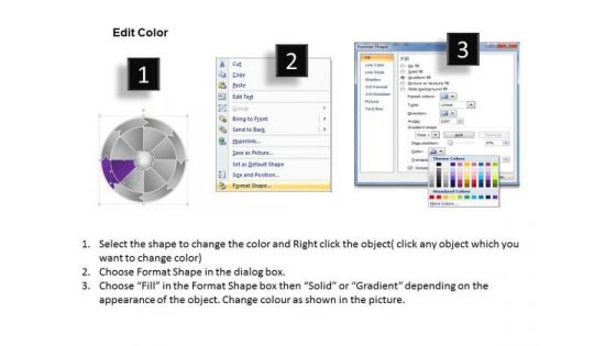 Wheel Rotation Chart Eight Steps How To Write Business Plan PowerPoint Templates