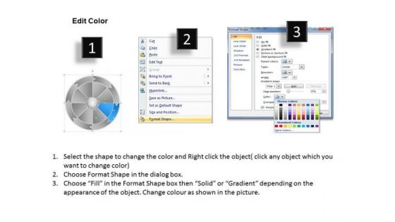 Wheel Rotation Chart Eight Steps Writting Business Plan PowerPoint Slides