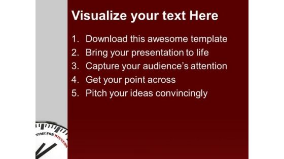 White Clock With Time For Winners Success PowerPoint Templates Ppt Backgrounds For Slides 1212
