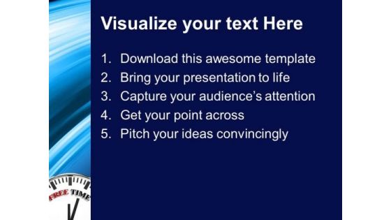 White Clock With Word Free Time PowerPoint Templates And PowerPoint Themes 1012