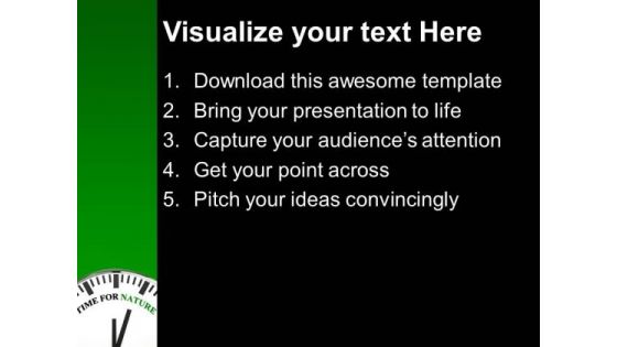 White Clock With Word Time For Nature PowerPoint Templates And PowerPoint Themes 0912