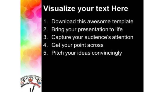White Clock With Word Time For Shopping PowerPoint Templates And PowerPoint Themes 1012