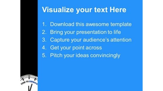 White Clock With Word Time To Improve PowerPoint Templates Ppt Backgrounds For Slides 1212