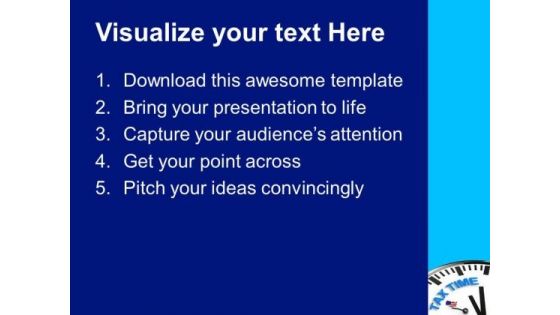 White Clock With Words Tax Time PowerPoint Templates Ppt Backgrounds For Slides 0313