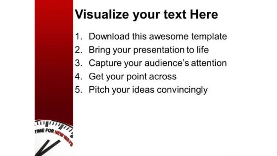 White Clock With Words Time For New Ways Business PowerPoint Templates And PowerPoint Themes 0912