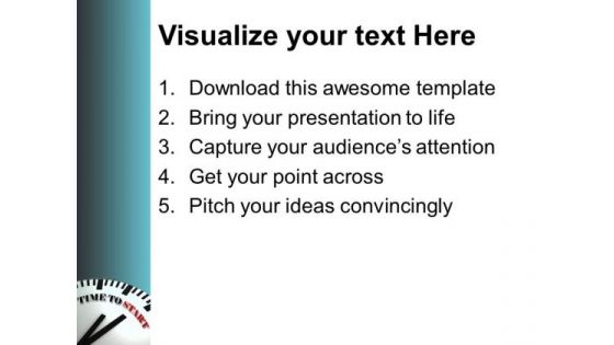 White Clock With Words Time To Start PowerPoint Templates And PowerPoint Themes 1112