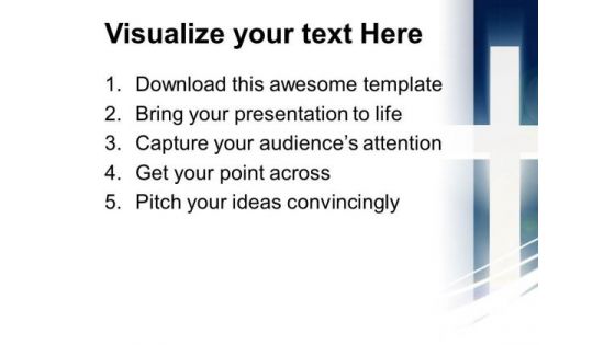 White Cross Beaming In Sky Christmas PowerPoint Templates And PowerPoint Themes 0712
