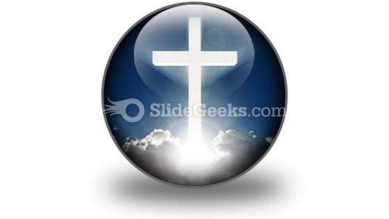 White Cross In Sky PowerPoint Icon C