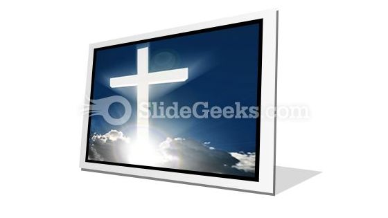 White Cross In Sky PowerPoint Icon F
