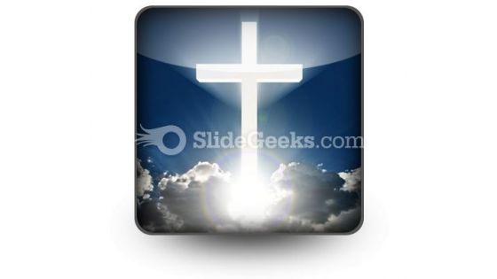 White Cross In Sky PowerPoint Icon S