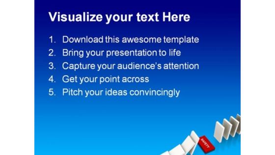 White Dominos With Safety Business PowerPoint Templates And PowerPoint Backgrounds 0211