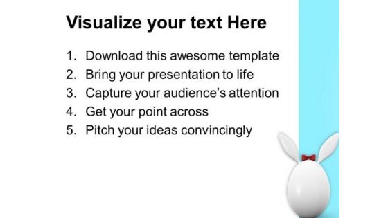 White Easter Bunny Egg PowerPoint Templates Ppt Backgrounds For Slides 0813