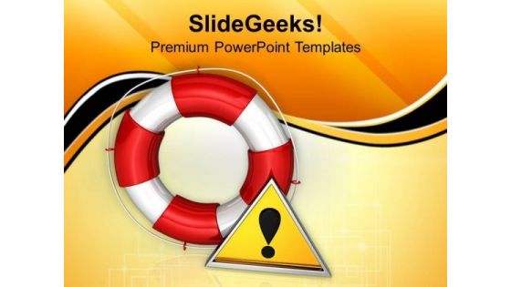 White Lifesaver Rescue Icon PowerPoint Templates Ppt Backgrounds For Slides 0213
