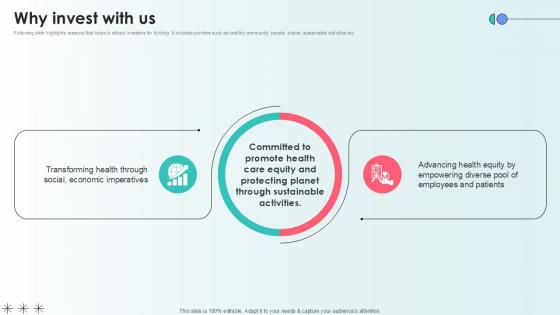 Why Invest With Us Capital Raising Pitch Deck For Health Care Services Ppt Example