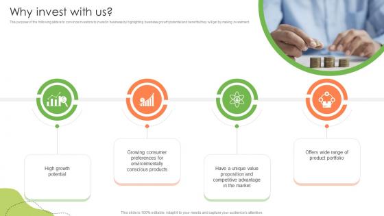 Why Invest With Us Healthy And Nutrition Provider Company Investor Funding Elevator Pitch Deck