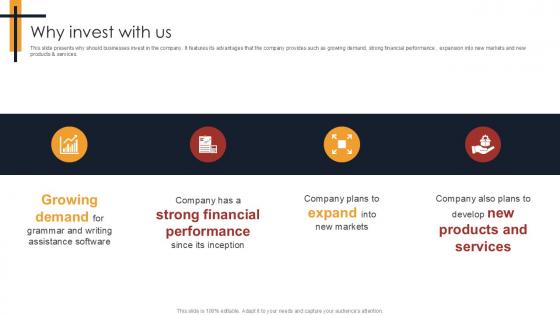 Why Invest With Us Writing Enhancement Software Pitch Deck PPT PowerPoint Why Invest With Us Writing Enhancement Software Pitch Deck PPT PowerPoint