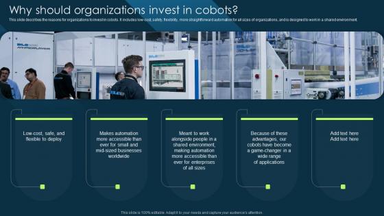 Why Should Organizations Invest In Cobots Cobot Safety Measures And Risk Formats PDF