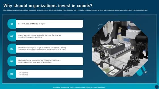Why Should Organizations Invest In Cobots Transforming Industries With Collaborative Robotics Sample Pdf