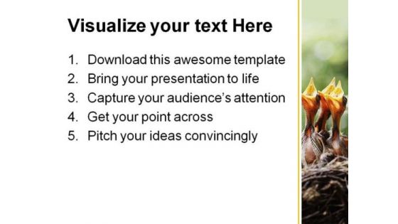 Wild Birds Animal PowerPoint Template 0810