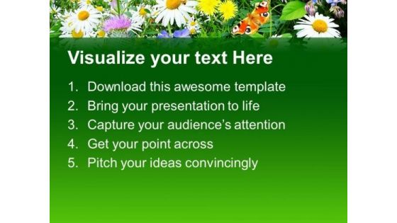 Wild Flowers With Designer Background Teams PowerPoint Templates Ppt Backgrounds For Slides 0713
