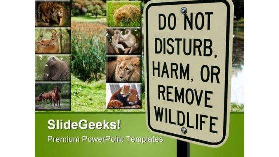 Wild Life Sign Animals PowerPoint Templates And PowerPoint Backgrounds 0611