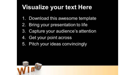 Win Dice Game Success PowerPoint Templates And PowerPoint Themes 0612