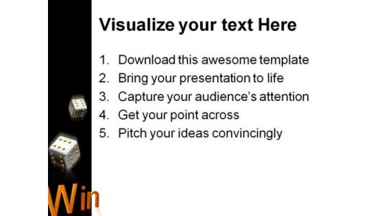 Win Dices Business Metaphor PowerPoint Backgrounds And Templates 1210