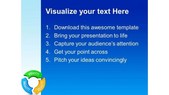 Win Win Win On Circular Arrows Business PowerPoint Templates And PowerPoint Themes 0812