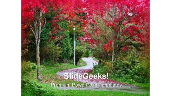 Winding Path Garden PowerPoint Themes And PowerPoint Slides 0411