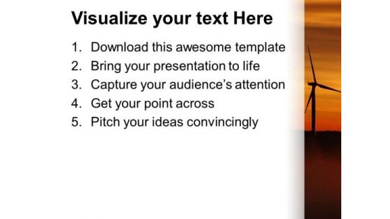 Windmills Sunset PowerPoint Templates And PowerPoint Themes 0512