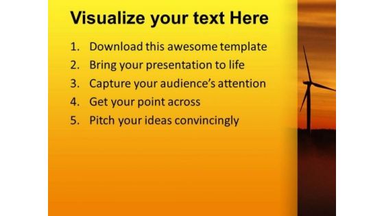 Windmills Sunset PowerPoint Templates And PowerPoint Themes 0512