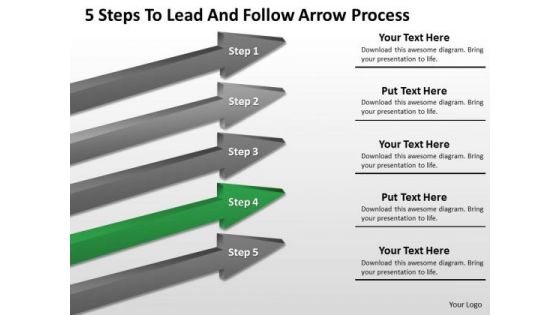 Windows Parallel Processing 5 Steps To Lead And Follow Arrow Ppt PowerPoint Slides