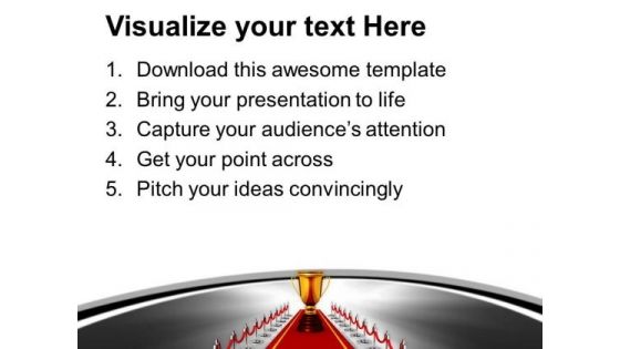 Winner Achieved The Golden Trophy As Award PowerPoint Templates Ppt Backgrounds For Slides 0313