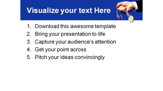 Winner Holding Prize Business PowerPoint Themes And PowerPoint Slides 0411