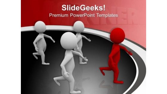 Winner Of Race In Business PowerPoint Templates Ppt Backgrounds For Slides 0713
