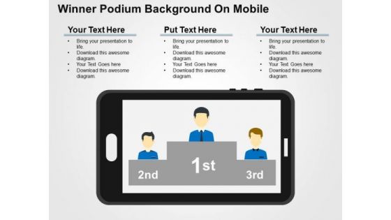 Winner Podium Background On Mobile PowerPoint Template