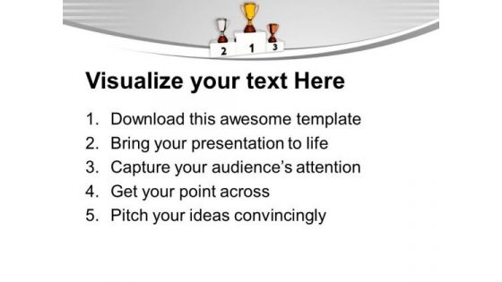 Winner Trophies Competition PowerPoint Templates Ppt Backgrounds For Slides 0313