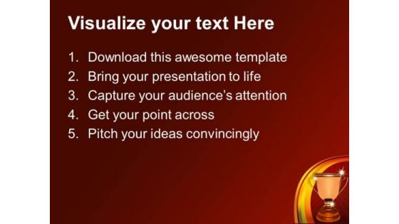 Winner With Trophy Prize PowerPoint Templates Ppt Backgrounds For Slides 0213
