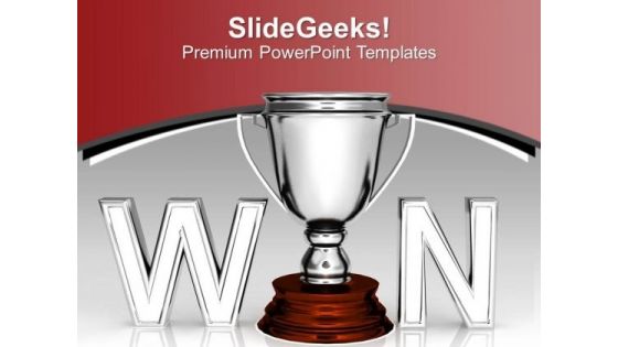 Winners Trophy Concept Of Competition PowerPoint Templates Ppt Backgrounds For Slides 0313