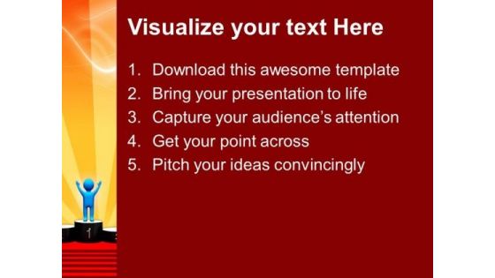 Winning First Place Podium Success PowerPoint Templates And PowerPoint Themes 0812