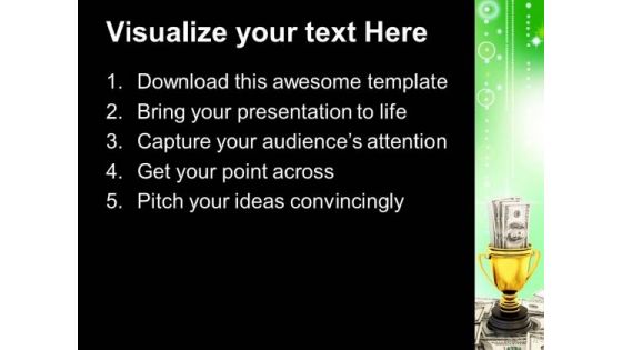 Winning Golden Cup Money PowerPoint Templates And PowerPoint Themes 1112