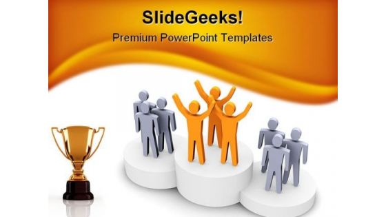 Winning Team Competition PowerPoint Template 0810