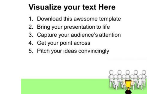 Winning Team With Golden Trophy PowerPoint Templates Ppt Backgrounds For Slides 0713