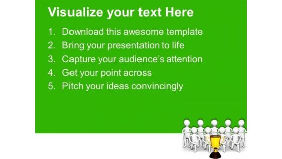 Winning Team With Golden Trophy PowerPoint Templates Ppt Backgrounds For Slides 0713
