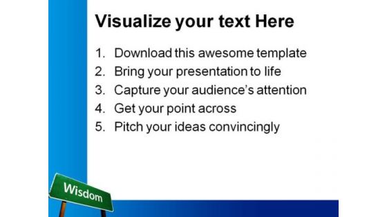 Wisdom Road Sign Metaphor PowerPoint Themes And PowerPoint Slides 0911