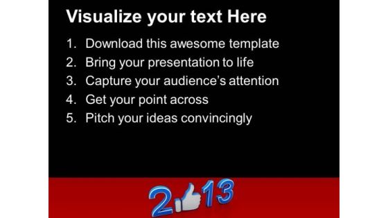Wish Happy New Year 2013 PowerPoint Templates Ppt Backgrounds For Slides 0413